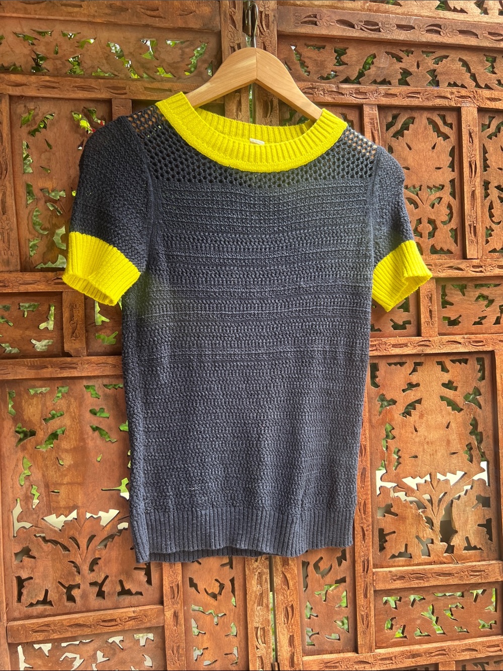 Anthropologie Moth Short-Sleeve Knit Sweater
